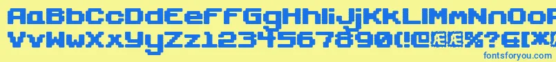 Gaposiss-Schriftart – Blaue Schriften auf gelbem Hintergrund