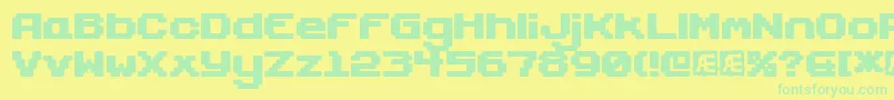 フォントGaposiss – 黄色い背景に緑の文字
