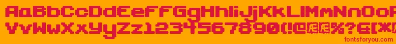 Gaposiss-Schriftart – Rote Schriften auf orangefarbenem Hintergrund