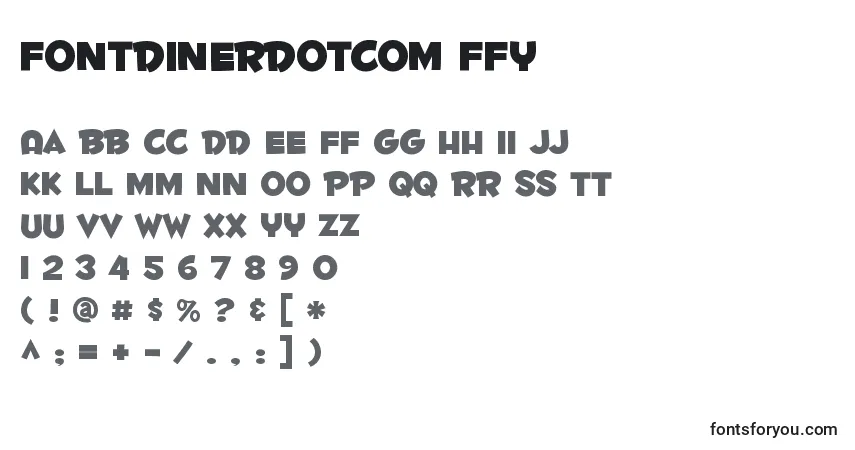 Czcionka Fontdinerdotcom ffy – alfabet, cyfry, specjalne znaki