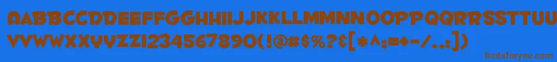 Fontdinerdotcom ffy Font – Brown Fonts on Blue Background