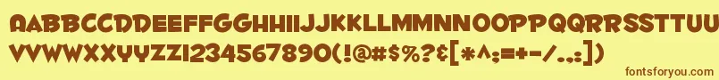 Fontdinerdotcom ffy Font – Brown Fonts on Yellow Background