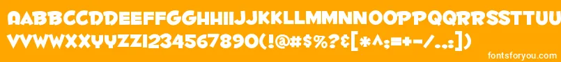 フォントFontdinerdotcom ffy – オレンジの背景に白い文字