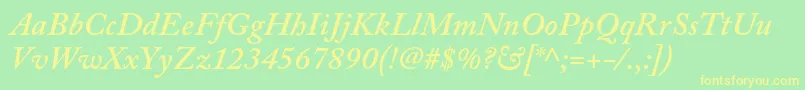 AcaslonproSemibolditalic Font – Yellow Fonts on Green Background