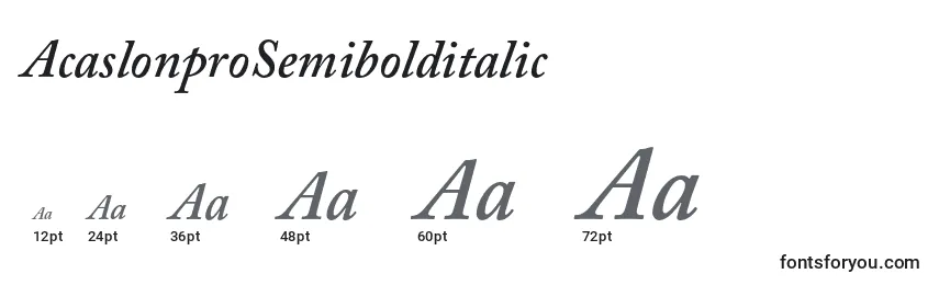 AcaslonproSemibolditalic Font Sizes
