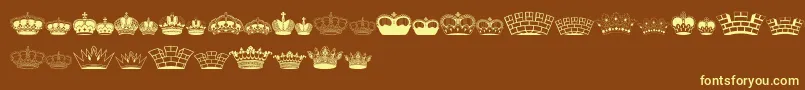 Шрифт Intellectacrowns – жёлтые шрифты на коричневом фоне