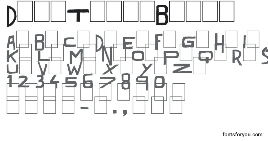 A fonte DarkTimesBlack – alfabeto, números, caracteres especiais