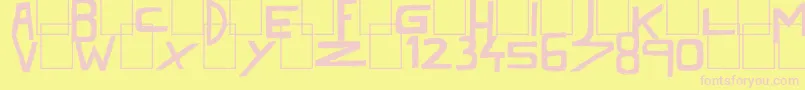 DarkTimesBlack-fontti – vaaleanpunaiset fontit keltaisella taustalla