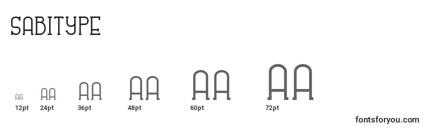 Sabitype Font Sizes
