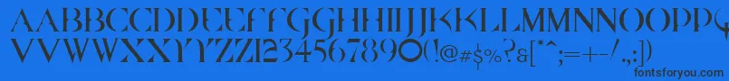 Quakecyr Font – Black Fonts on Blue Background