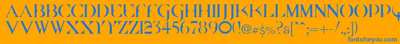 Quakecyr Font – Blue Fonts on Orange Background