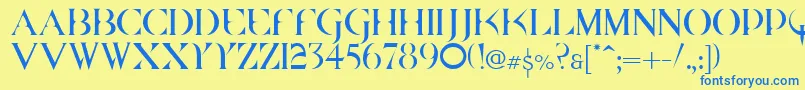 Quakecyr Font – Blue Fonts on Yellow Background