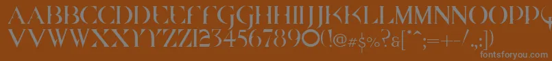 フォントQuakecyr – 茶色の背景に灰色の文字