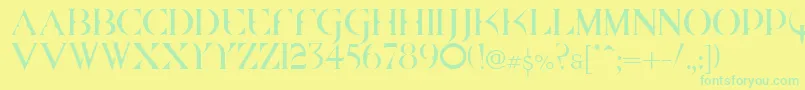 Quakecyr Font – Green Fonts on Yellow Background