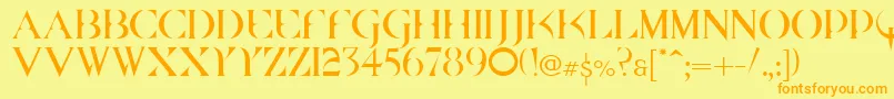 Quakecyr Font – Orange Fonts on Yellow Background