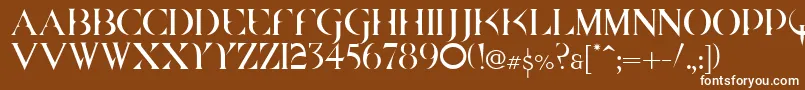 Quakecyr-fontti – valkoiset fontit ruskealla taustalla