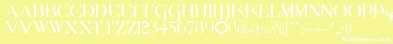 Quakecyr Font – White Fonts on Yellow Background