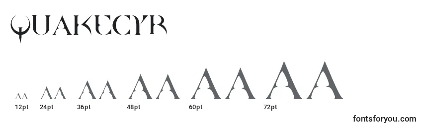 Quakecyr Font Sizes