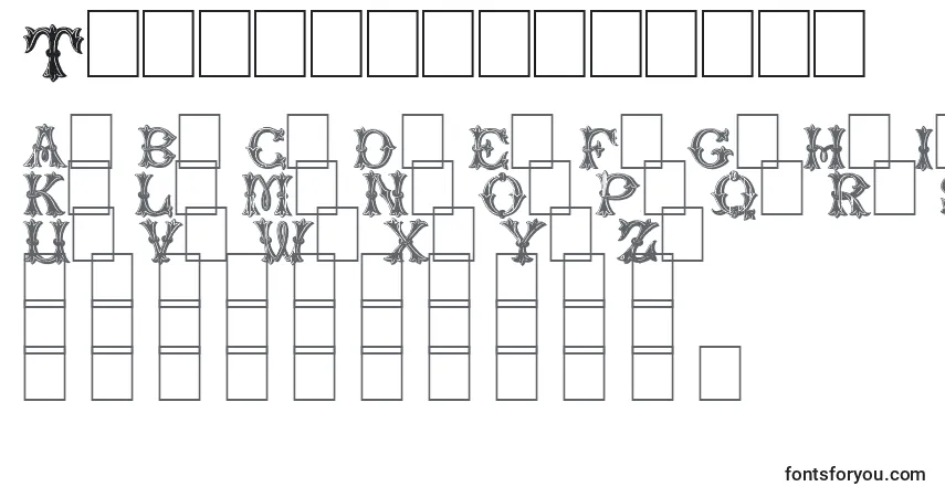 A fonte Trefoilcapitals – alfabeto, números, caracteres especiais