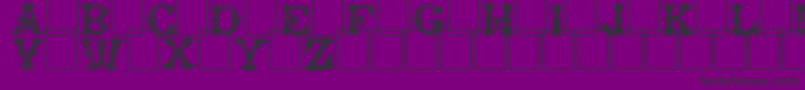 フォントTrefoilcapitals – 紫の背景に黒い文字