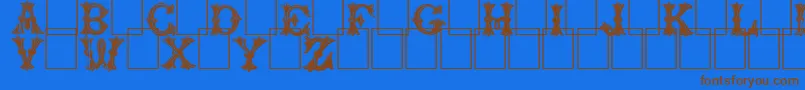 Trefoilcapitals Font – Brown Fonts on Blue Background