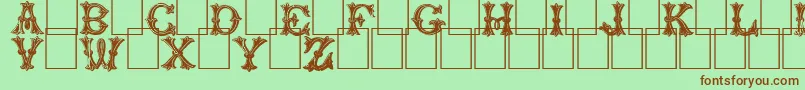 Trefoilcapitals Font – Brown Fonts on Green Background