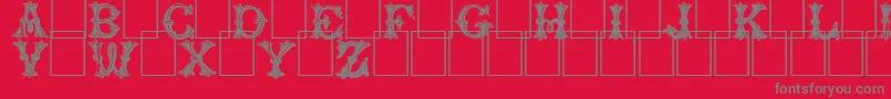 Trefoilcapitals Font – Gray Fonts on Red Background