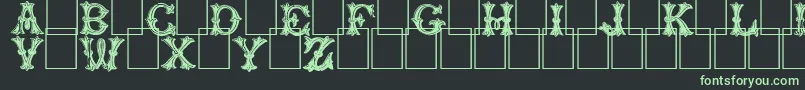 フォントTrefoilcapitals – 黒い背景に緑の文字