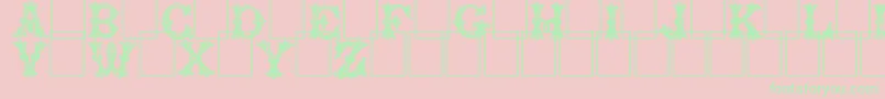 Trefoilcapitals-Schriftart – Grüne Schriften auf rosa Hintergrund