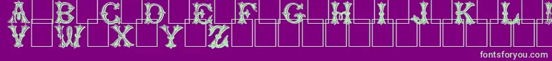 Trefoilcapitals Font – Green Fonts on Purple Background