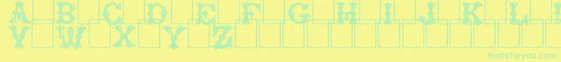 Trefoilcapitals Font – Green Fonts on Yellow Background