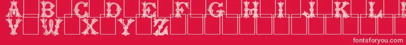 Trefoilcapitals Font – Pink Fonts on Red Background