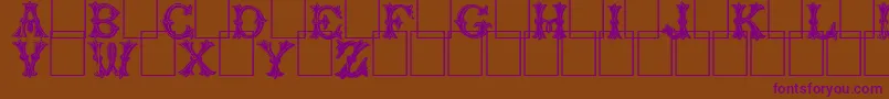 Trefoilcapitals Font – Purple Fonts on Brown Background