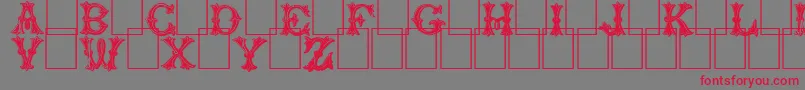 フォントTrefoilcapitals – 赤い文字の灰色の背景