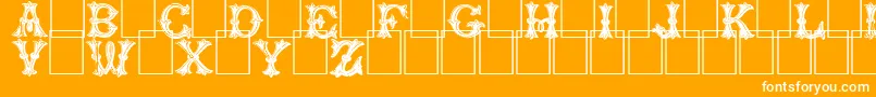Trefoilcapitals Font – White Fonts on Orange Background