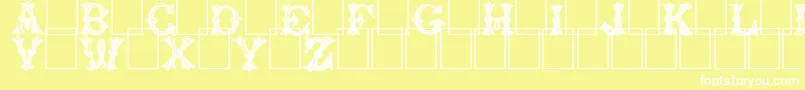 Trefoilcapitals Font – White Fonts on Yellow Background