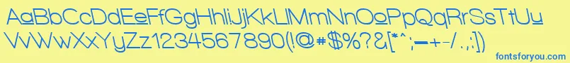 WalkwayUpperBoldRevoblique Font – Blue Fonts on Yellow Background
