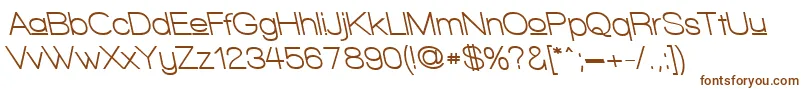 Шрифт WalkwayUpperBoldRevoblique – коричневые шрифты на белом фоне