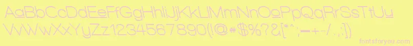 WalkwayUpperBoldRevoblique-Schriftart – Rosa Schriften auf gelbem Hintergrund