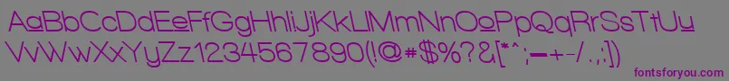Шрифт WalkwayUpperBoldRevoblique – фиолетовые шрифты на сером фоне
