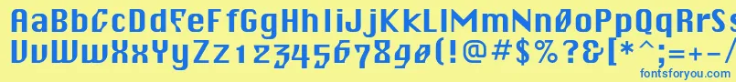 Blagovestsevenc Font – Blue Fonts on Yellow Background