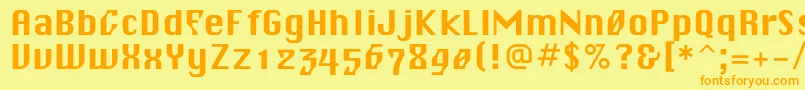 Blagovestsevenc Font – Orange Fonts on Yellow Background