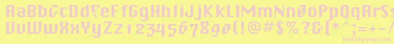 Blagovestsevenc Font – Pink Fonts on Yellow Background