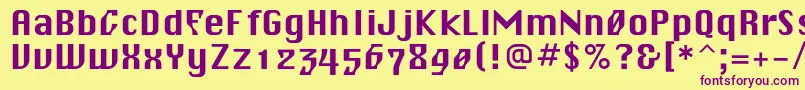 Blagovestsevenc Font – Purple Fonts on Yellow Background