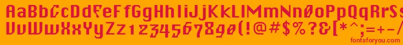 Blagovestsevenc Font – Red Fonts on Orange Background