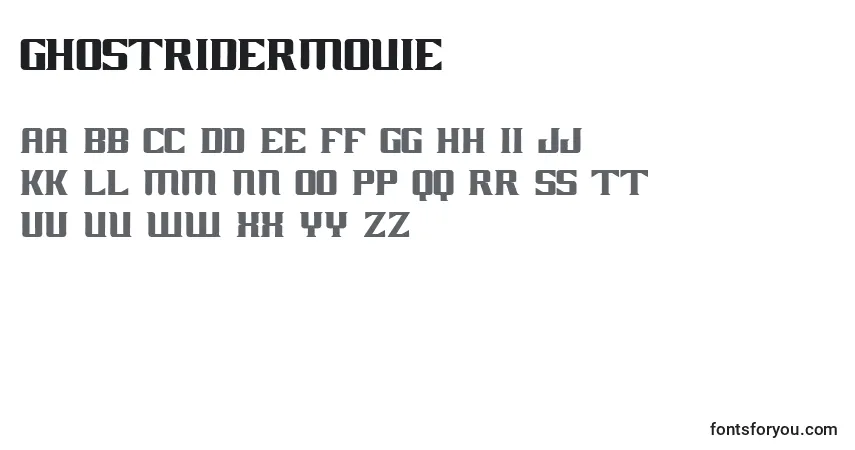 Schriftart GhostRiderMovie – Alphabet, Zahlen, spezielle Symbole