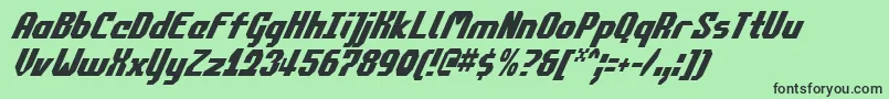 CommonwealthCondensedItalic Font – Black Fonts on Green Background