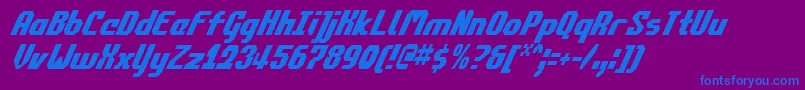 CommonwealthCondensedItalic Font – Blue Fonts on Purple Background