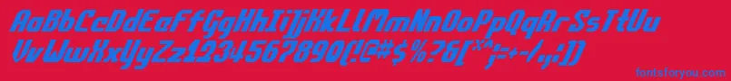 Czcionka CommonwealthCondensedItalic – niebieskie czcionki na czerwonym tle