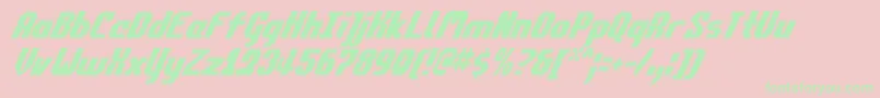 CommonwealthCondensedItalic Font – Green Fonts on Pink Background